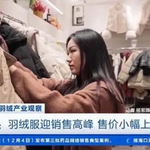 羽绒服迎销售高峰！200多元男款羽绒服卖得好，国潮设计款受青睐